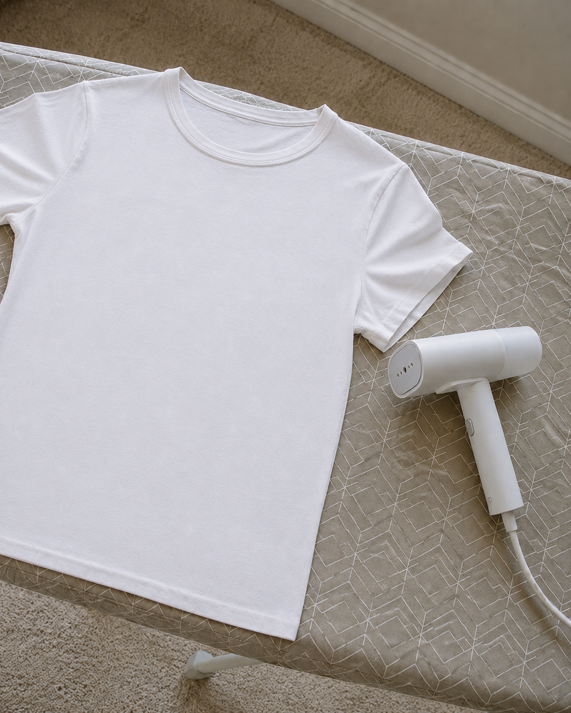 After ironing — smooth shirt