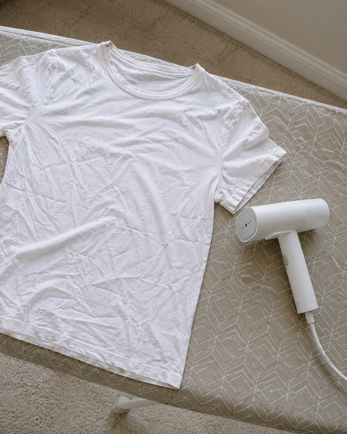 Before ironing — wrinkled shirt